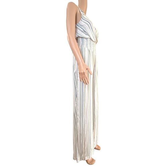 Blue Island Striped Wide Leg Jumpsuit XS Resortwear Cruise Chic Vacation Ready - Picture 6 of 14